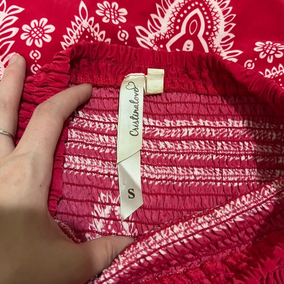 Christina Love pink and white strapless dress. Size Small - Picture 4 of 4